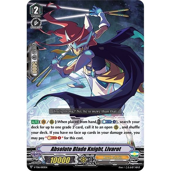 Image for Absolute Blade Knight, Livarot (V-TD11/003EN) (V-TD11) - Cardfight Vanguard