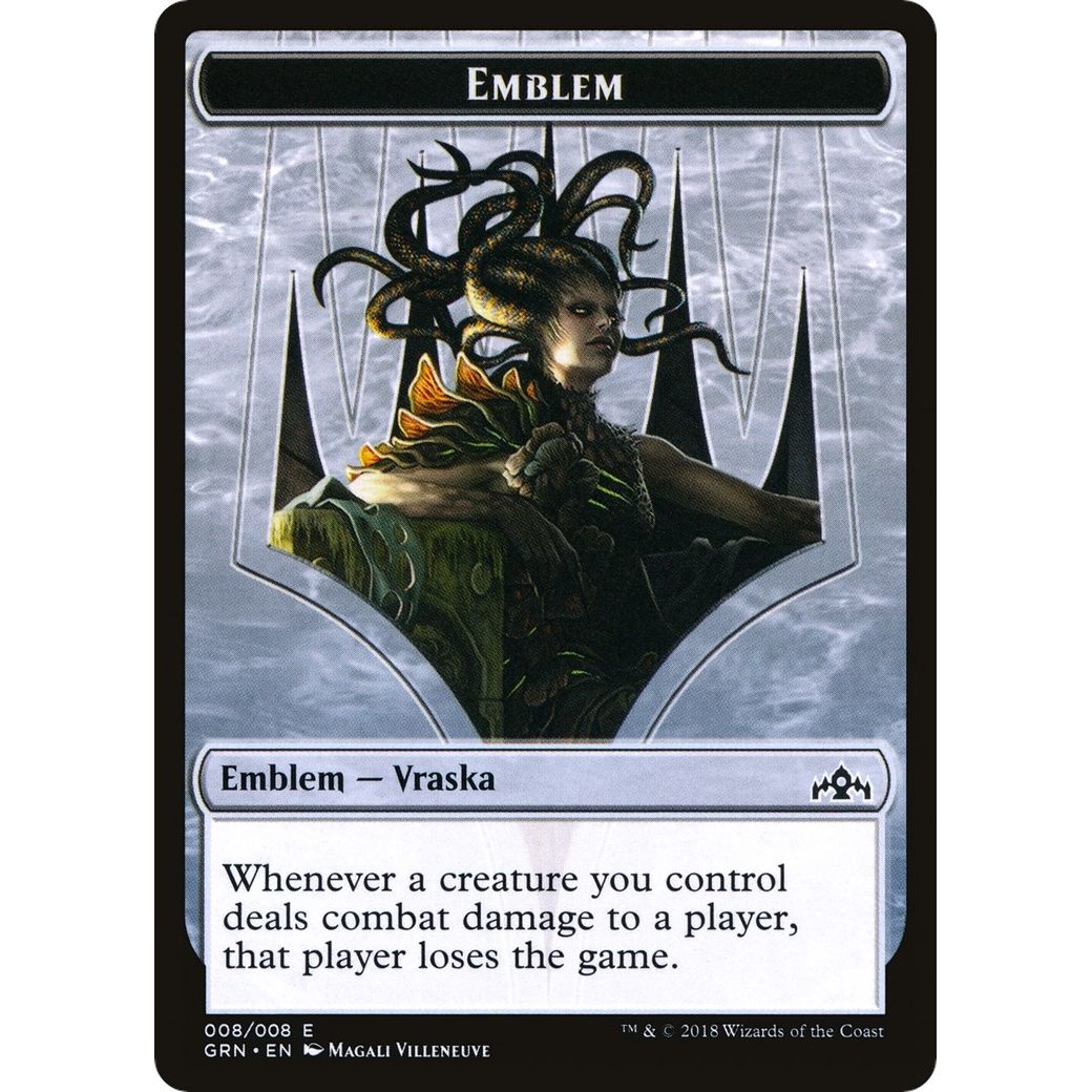 Image for Emblem - Vraska // Human Double-Sided Token (Challenger 2020) (8 // 2) (UMP) - Magic: The Gathering