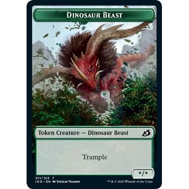 Image for Dinosaur Beast // Human Soldier (005) Double-Sided Token (11 // 5) (IKO) - Magic: The Gathering