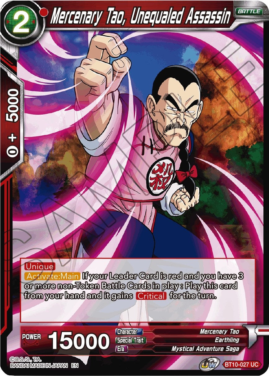 Image for Mercenary Tao, Unequaled Assassin (BT10-027) (DBS-B10) - Dragon Ball Super: Masters