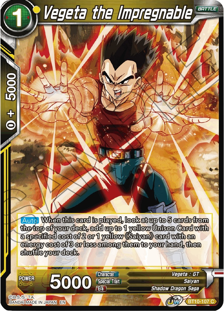 Image for Vegeta the Impregnable (BT10-107) (DBS-B10) - Dragon Ball Super: Masters
