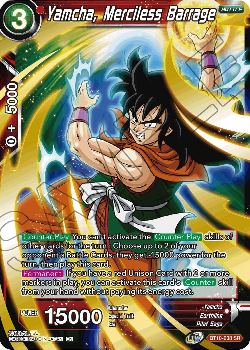 Image for Yamcha, Merciless Barrage (BT10-008) (DBS-B10) - Dragon Ball Super: Masters