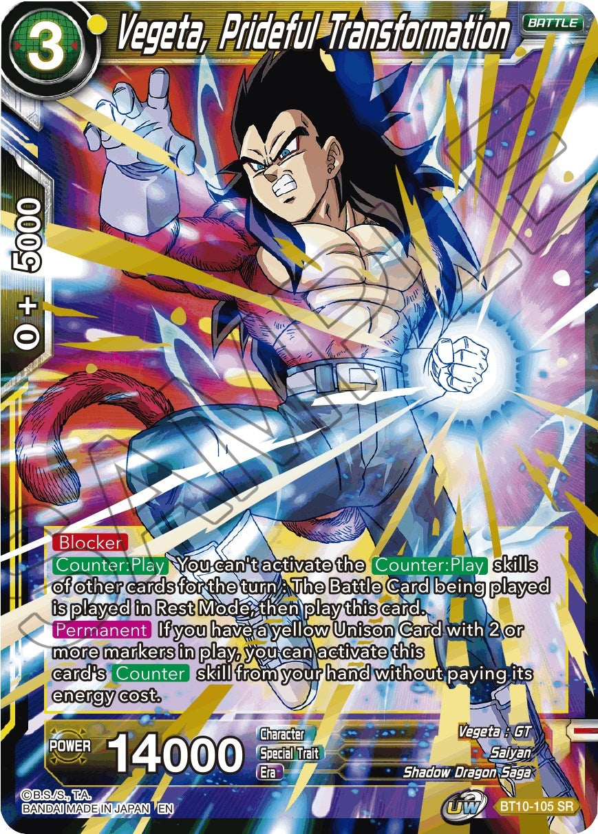 Image for Vegeta, Prideful Transformation (BT10-105) (DBS-B10) - Dragon Ball Super: Masters