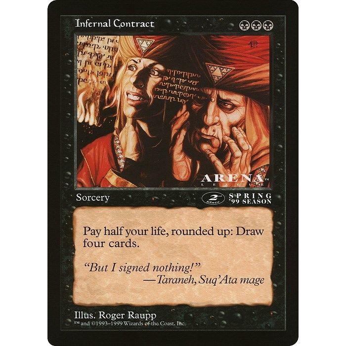 Image for Infernal Contract (2nd Place) (Arena League) (OVER) - Magic: The Gathering