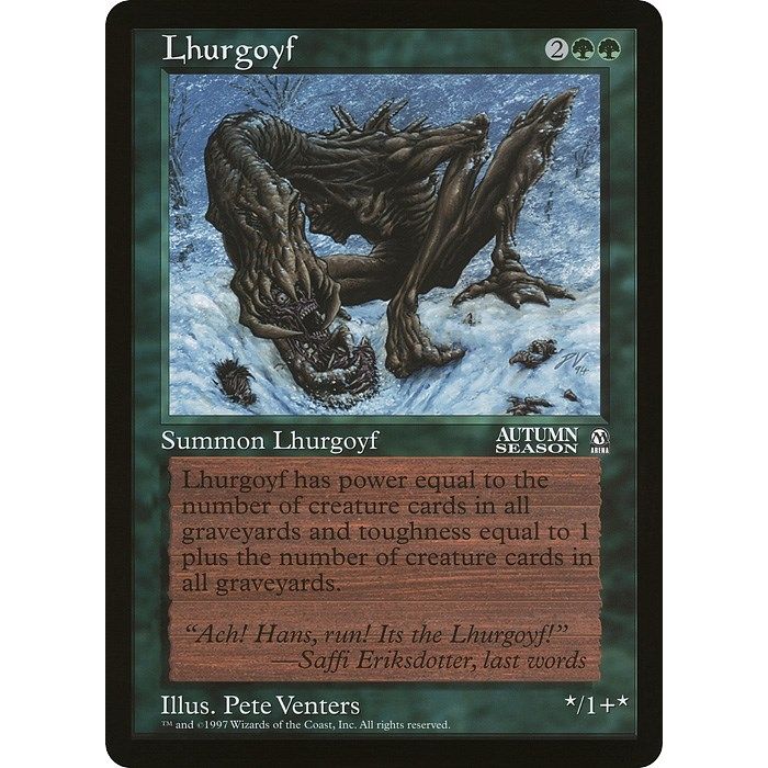 Image for Lhurgoyf (Arena League) (OVER) - Magic: The Gathering