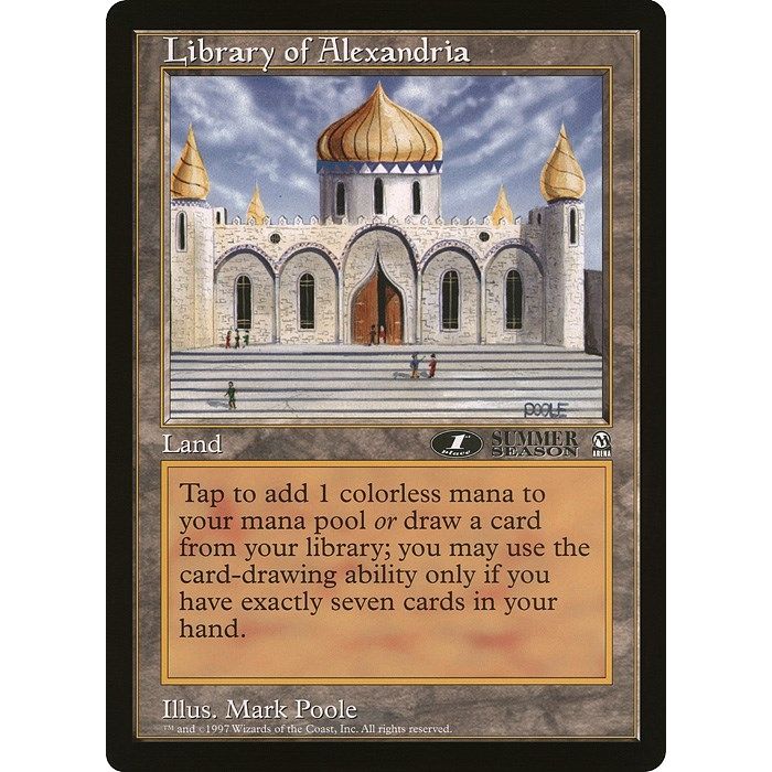 Image for Library of Alexandria (1st Place) (Arena League) (OVER) - Magic: The Gathering