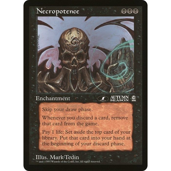 Image for Necropotence (1st Place) (Arena League) (OVER) - Magic: The Gathering