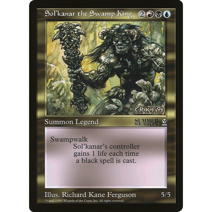 Image for Sol'kanar the Swamp King (Arena League) (OVER) - Magic: The Gathering