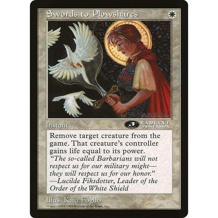 Image for Swords to Plowshares (3rd Place) (Arena League) (OVER) - Magic: The Gathering