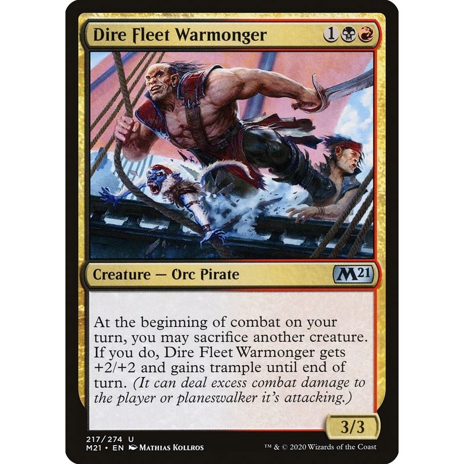 Image for Dire Fleet Warmonger (217) (M21) - Magic: The Gathering