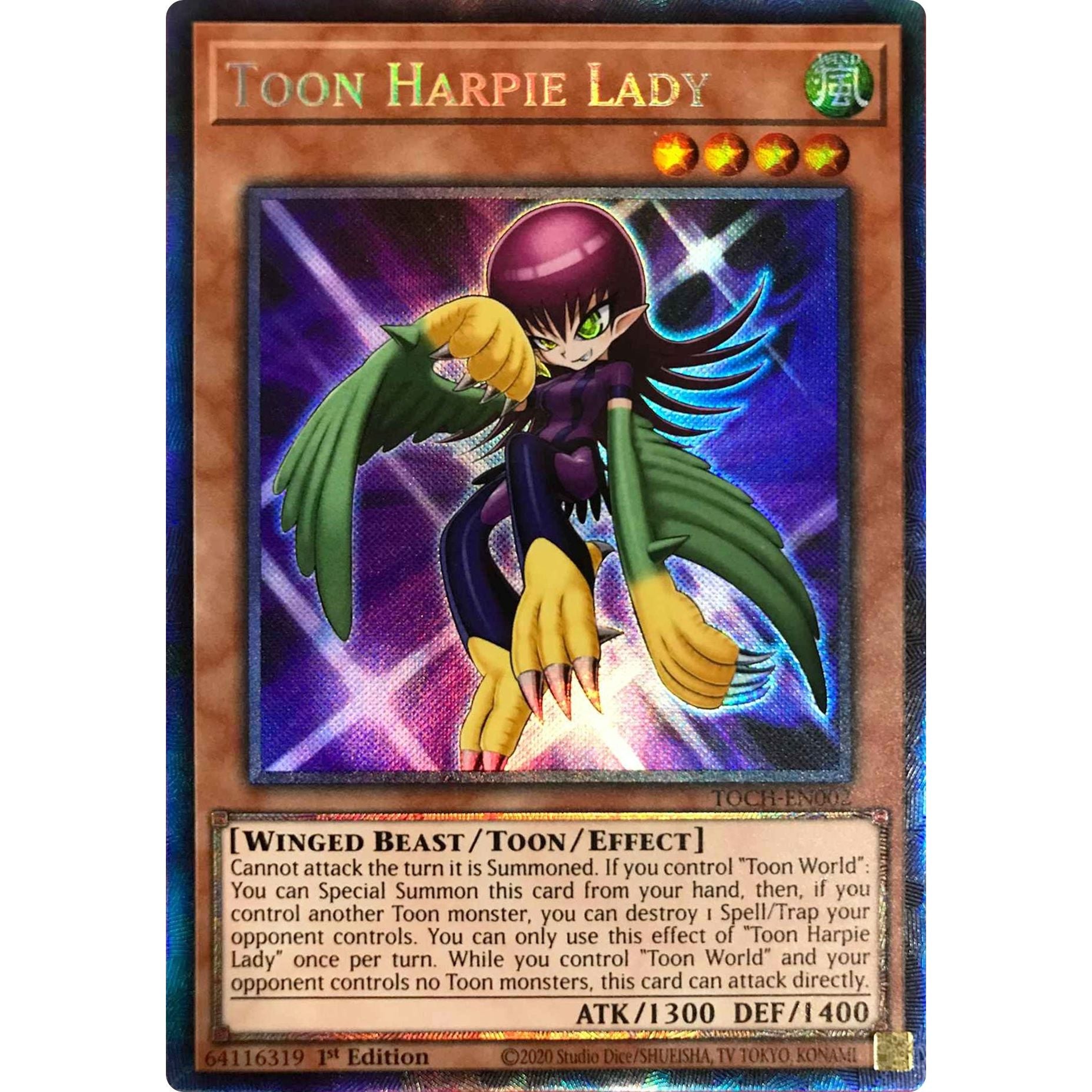 Image for Toon Harpie Lady (CR) (TOCH-EN002) (TOCH) - YuGiOh