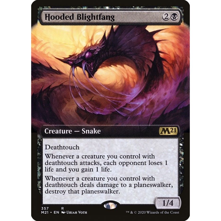 Image for Hooded Blightfang (Extended Art) (357) (M21) - Magic: The Gathering