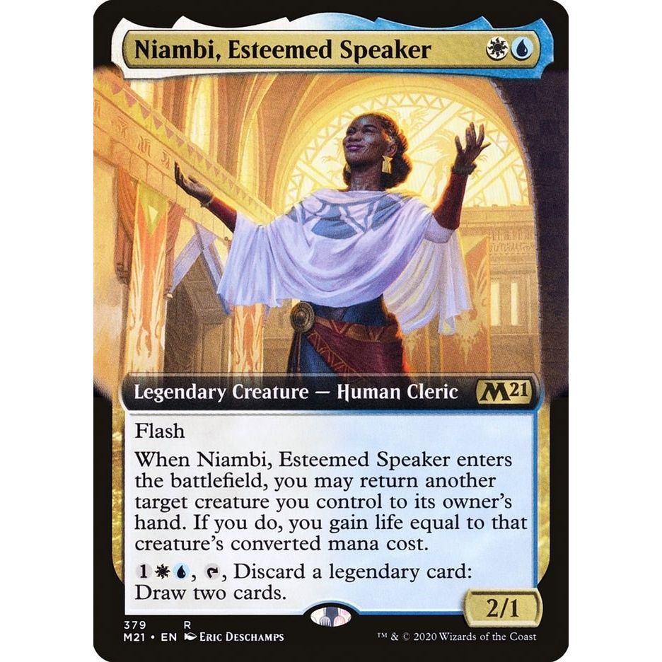 Image for Niambi, Esteemed Speaker (Extended Art) (379) (M21) - Magic: The Gathering