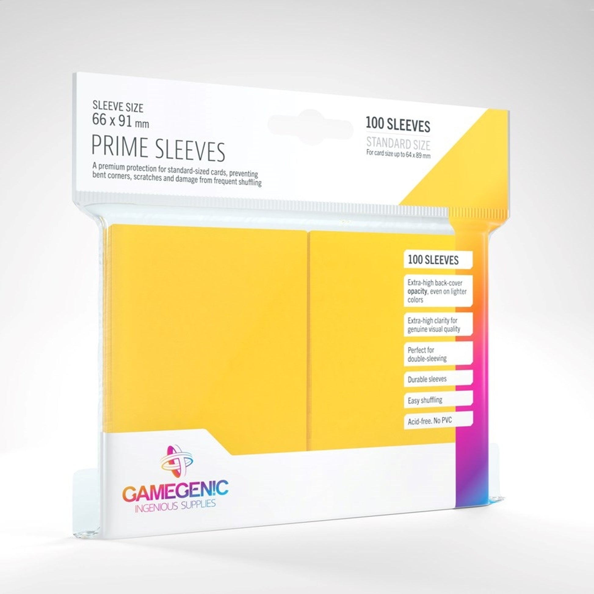 Image for GameGenic Prime Sleeve - Standard Size - Yellow (100-Pack) - Card Sleeves
