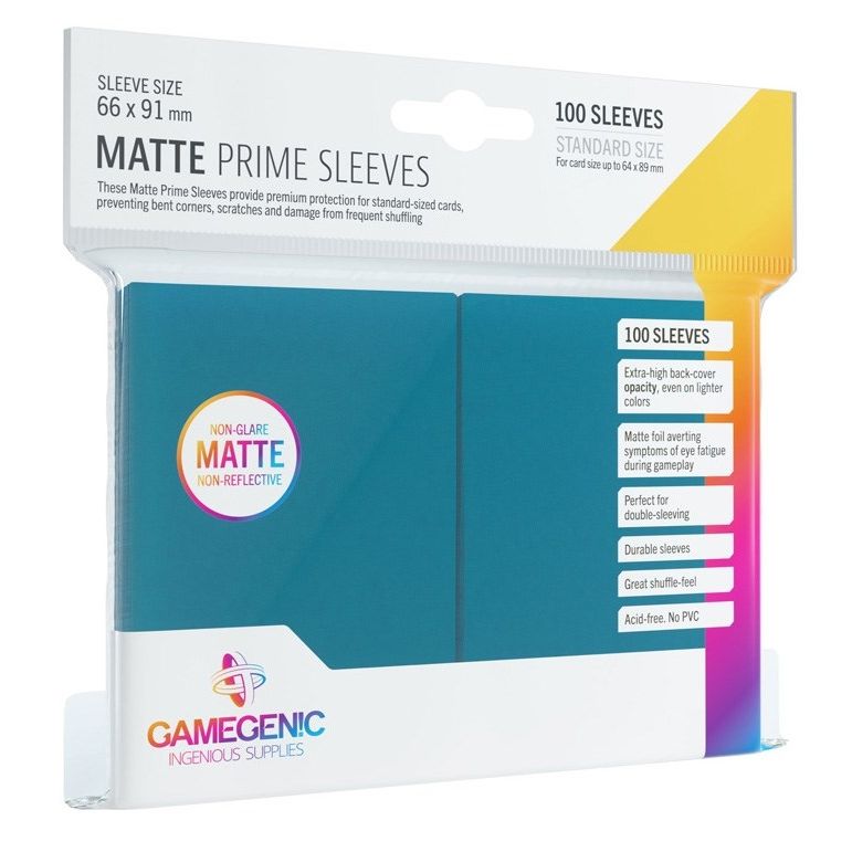 Image for GameGenic Matte Prime Sleeve - Standard Size - Blue (100-Pack) - Card Sleeves