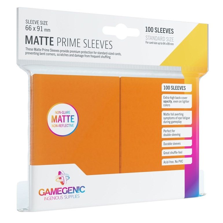 Image for GameGenic Matte Prime Sleeve - Standard Size - Orange (100-Pack) - Card Sleeves