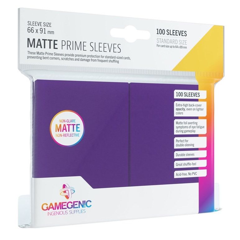 Image for GameGenic Matte Prime Sleeve - Standard Size - Purple (100-Pack) - Card Sleeves