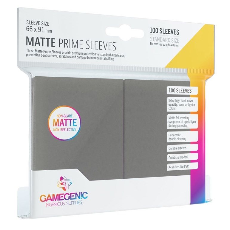 Image for GameGenic Matte Prime Sleeve - Standard Size - Dark Gray (100-Pack) - Card Sleeves