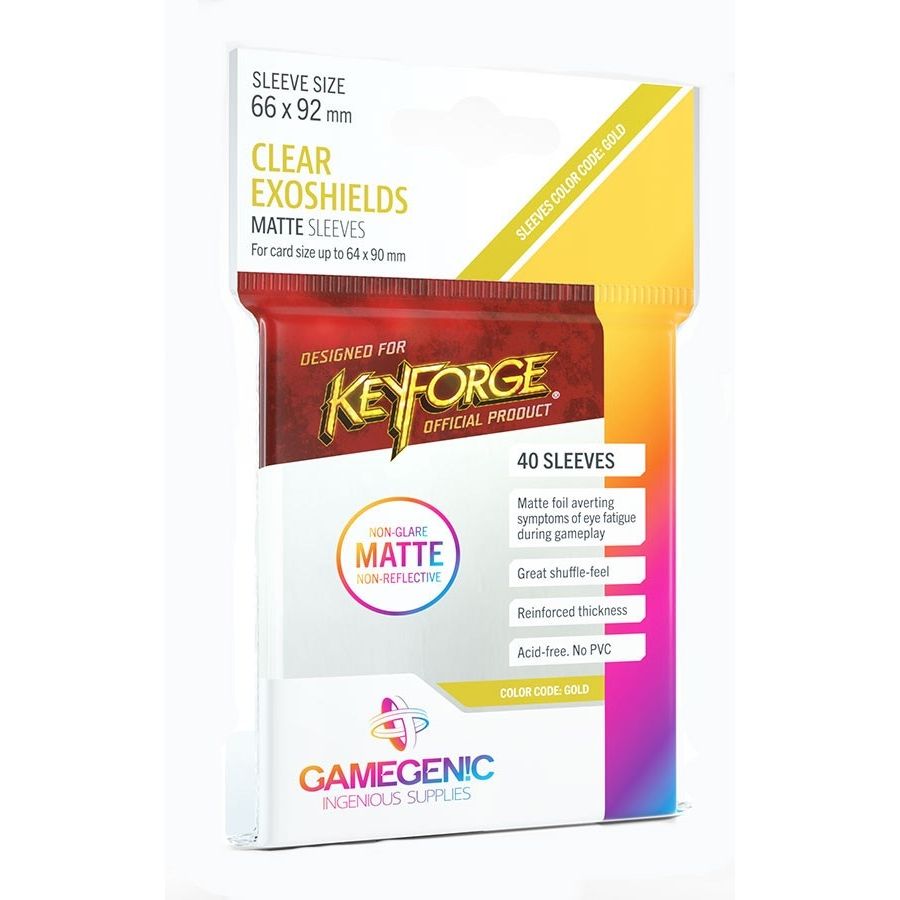 Image for GameGenic KeyForge Matte Exoshields - Clear (40-Pack) - Card Sleeves