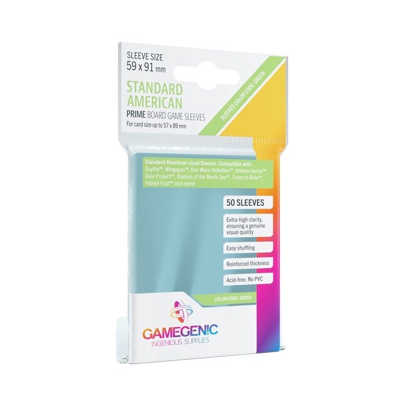 Image for GameGenic Prime Board Game Sleeves - Standard American (50-Pack) - Card Sleeves