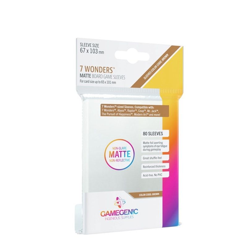 Image for GameGenic Matte Board Game Sleeves - 7 Wonders (80-Pack) - Card Sleeves