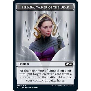 Image for Emblem - Liliana, Waker of the Dead (18) (M21) - Magic: The Gathering