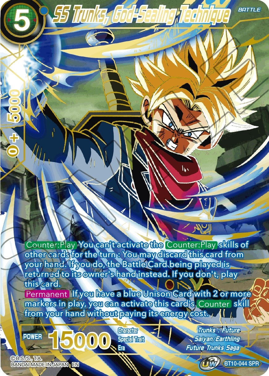 Image for SS Trunks, God-Sealing Technique (SPR) (BT10-044) (DBS-B10) - Dragon Ball Super: Masters