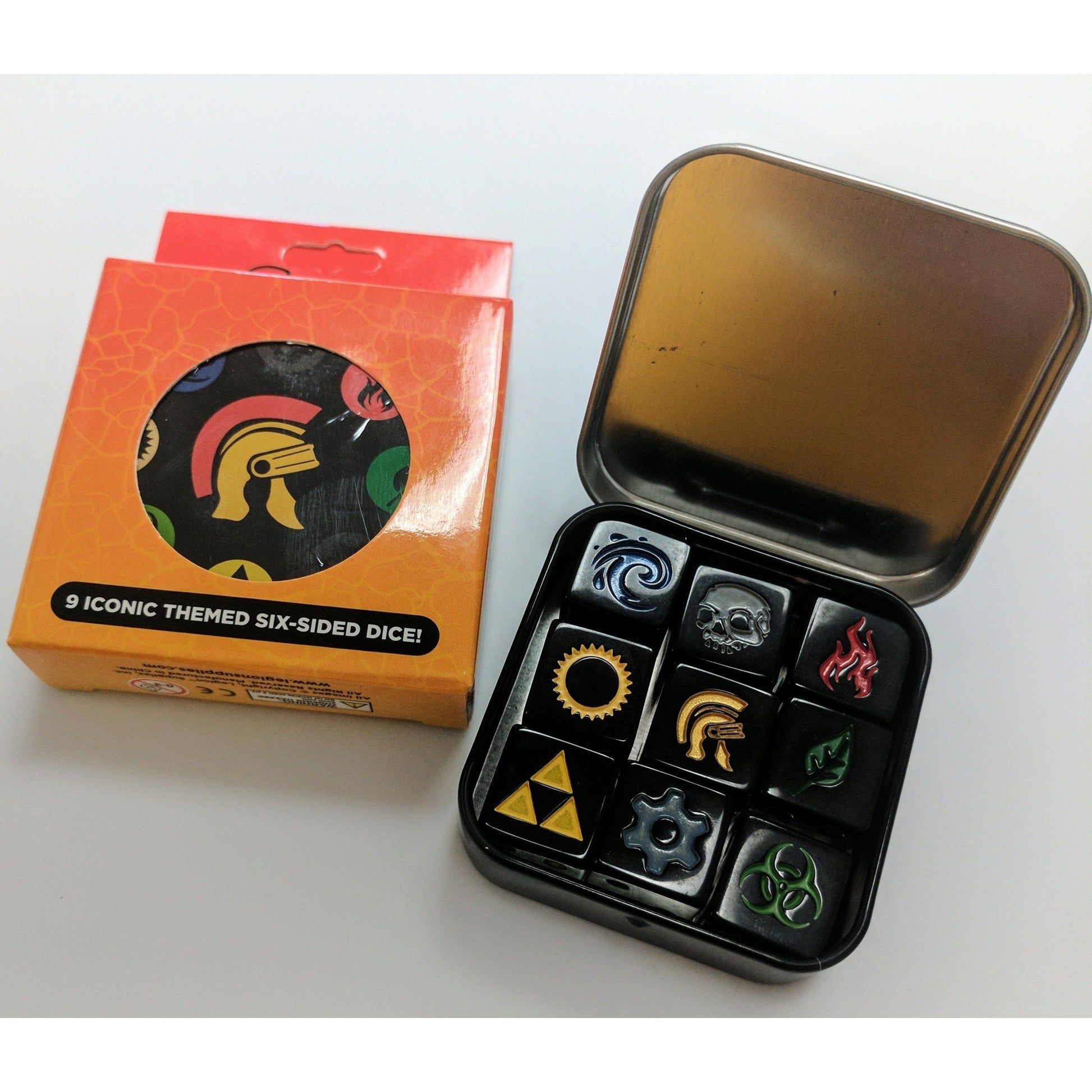 Image for Iconic Assorted D6 Dice Tin (16mm) - Collectible Storage