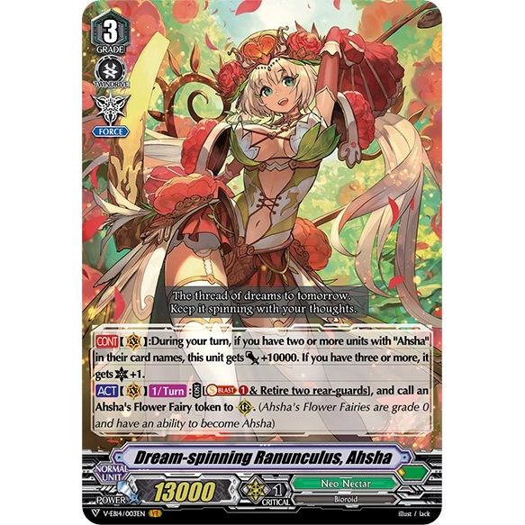 Image for Dream-spinning Ranunculus, Ahsha (V-EB14/003EN) (V-EB14) - Cardfight Vanguard