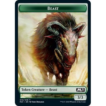 Image for Beast // Saproling Double-Sided Token (10 // 12) (M21) - Magic: The Gathering