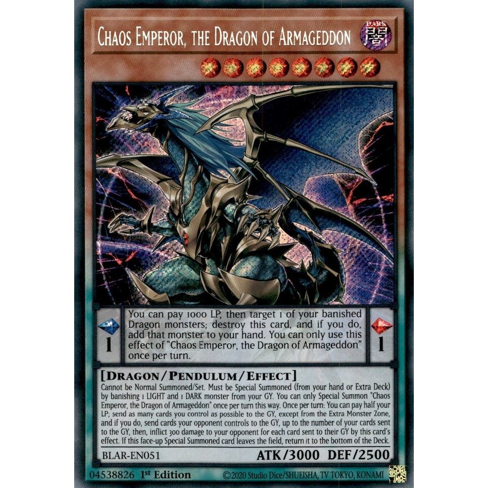 Image for Chaos Emperor, the Dragon of Armageddon (BLAR-EN051) (BLAR) - YuGiOh