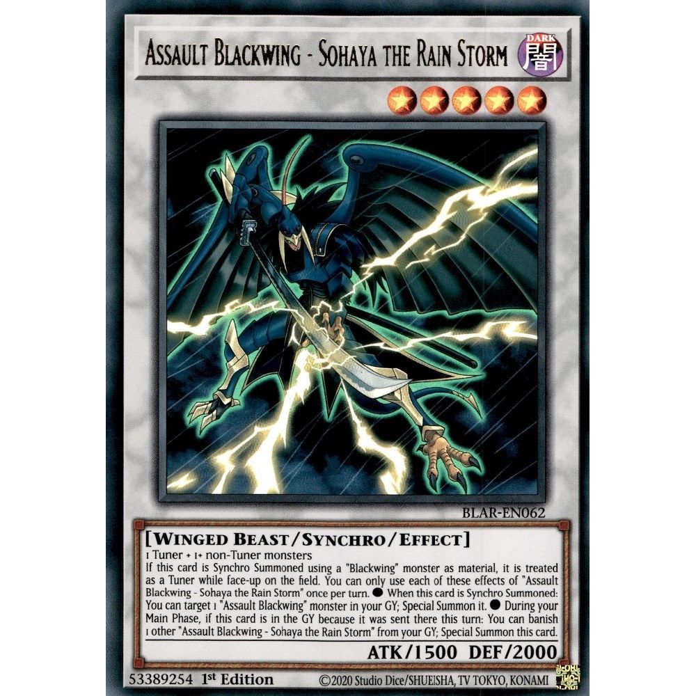 Image for Assault Blackwing - Sohaya the Rain Storm (BLAR-EN062) (BLAR) - YuGiOh
