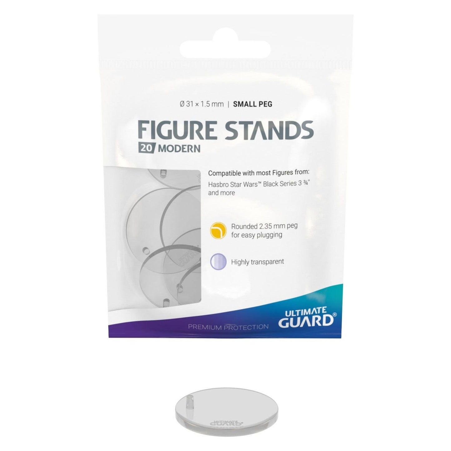 Image for Ultimate Guard Figure Stands - Small Peg Modern (20 pieces) - Collectible Storage