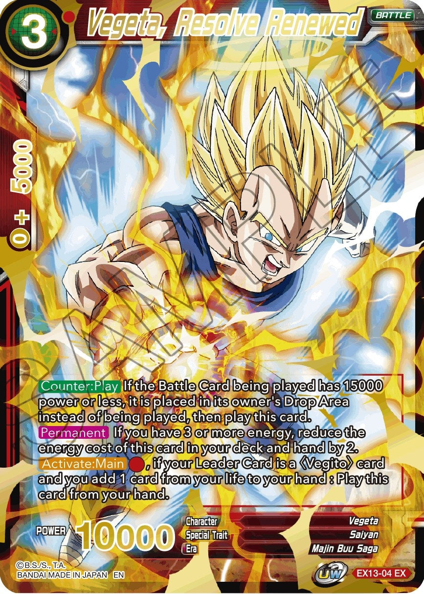 Image for Vegeta, Resolve Renewed (EX13-04) (DBS-BE13) - Dragon Ball Super: Masters