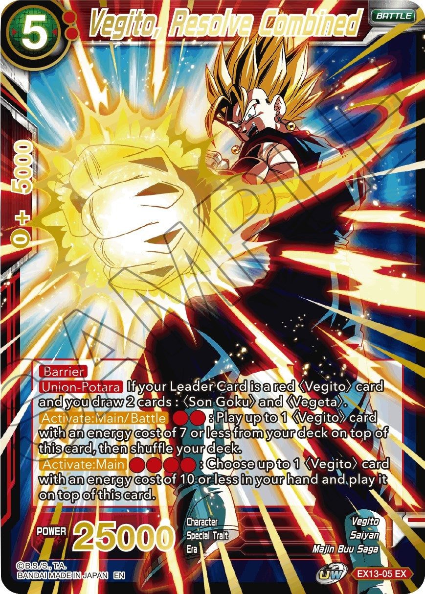 Image for Vegito, Resolve Combined (EX13-05) (DBS-BE13) - Dragon Ball Super: Masters