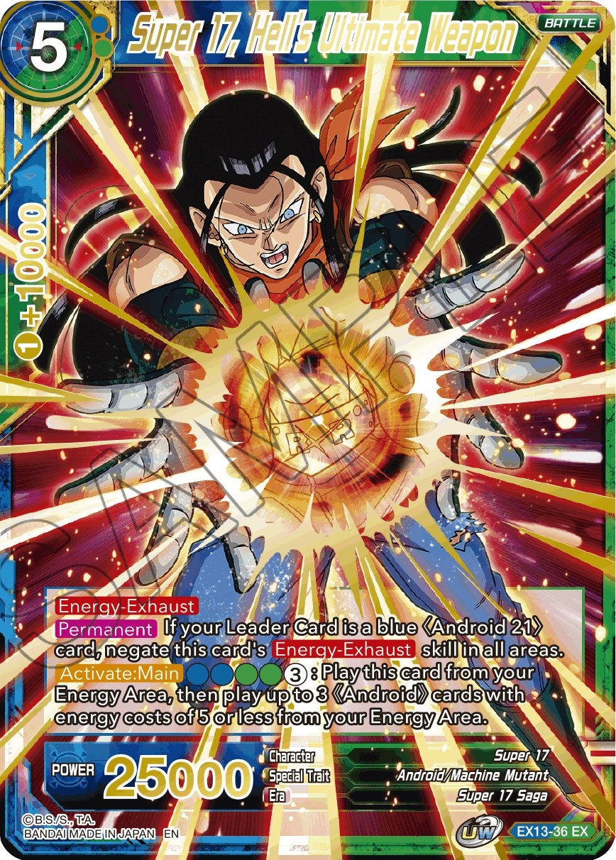 Image for Super 17, Hell's Ultimate Weapon (EX13-36) (DBS-BE13) - Dragon Ball Super: Masters