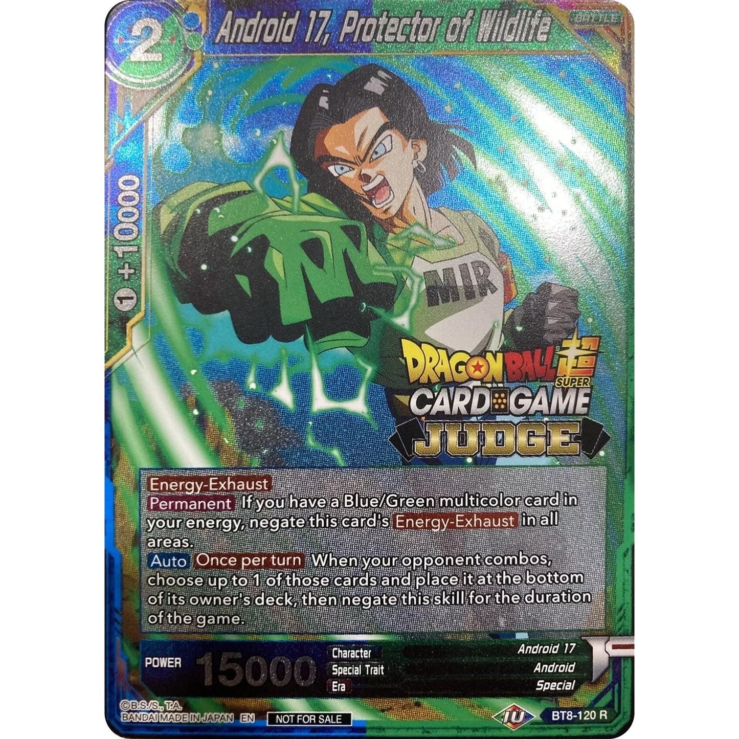 Image for Android 17, Protector of Wildlife (BT8-120) (JPR) - Dragon Ball Super: Masters
