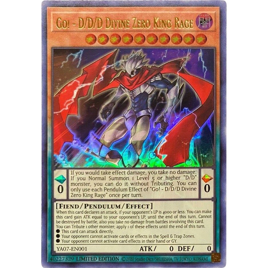 Image for Go! - D/D/D Divine Zero King Rage (YA07-EN001) (YA01) - YuGiOh