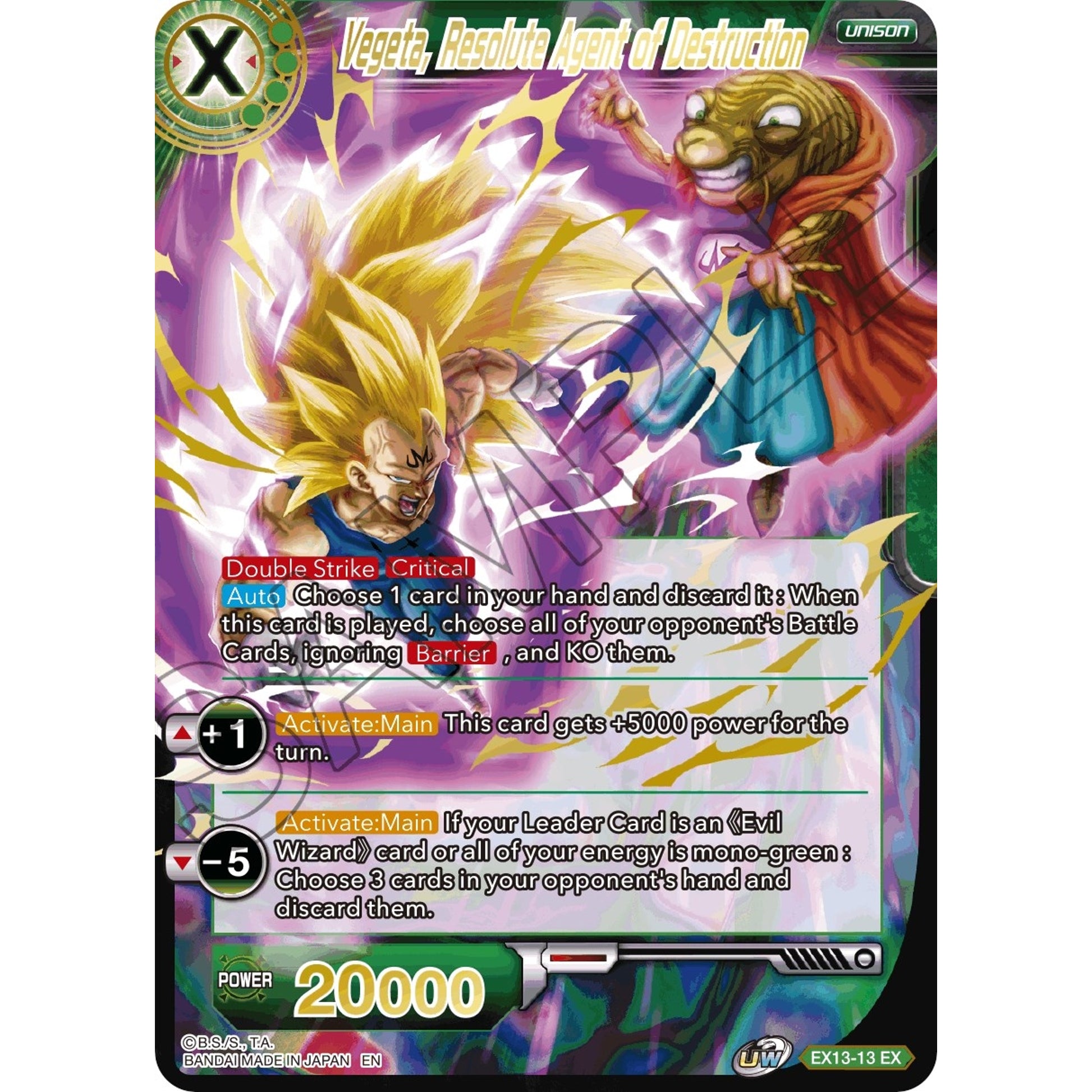 Image for Vegeta, Resolute Agent of Destruction (EX13-13) (DBS-BE13) - Dragon Ball Super: Masters