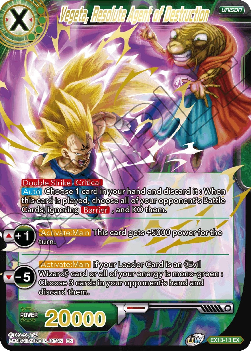 Image for Vegeta, Resolute Agent of Destruction (EX13-13) (DBS-BE13) - Dragon Ball Super: Masters