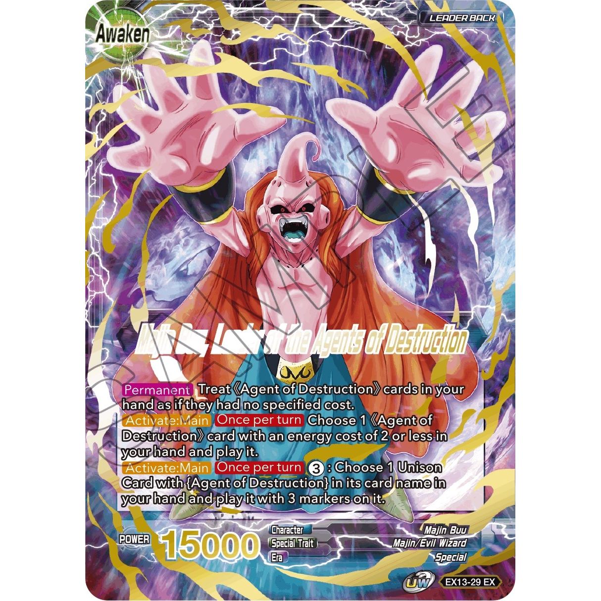 Image for Babidi, Leader of the Agents of Destruction // Majin Buu, Leader of the Agents of Destruction (EX13-29) (DBS-BE13) - Dragon Ball Super: Masters