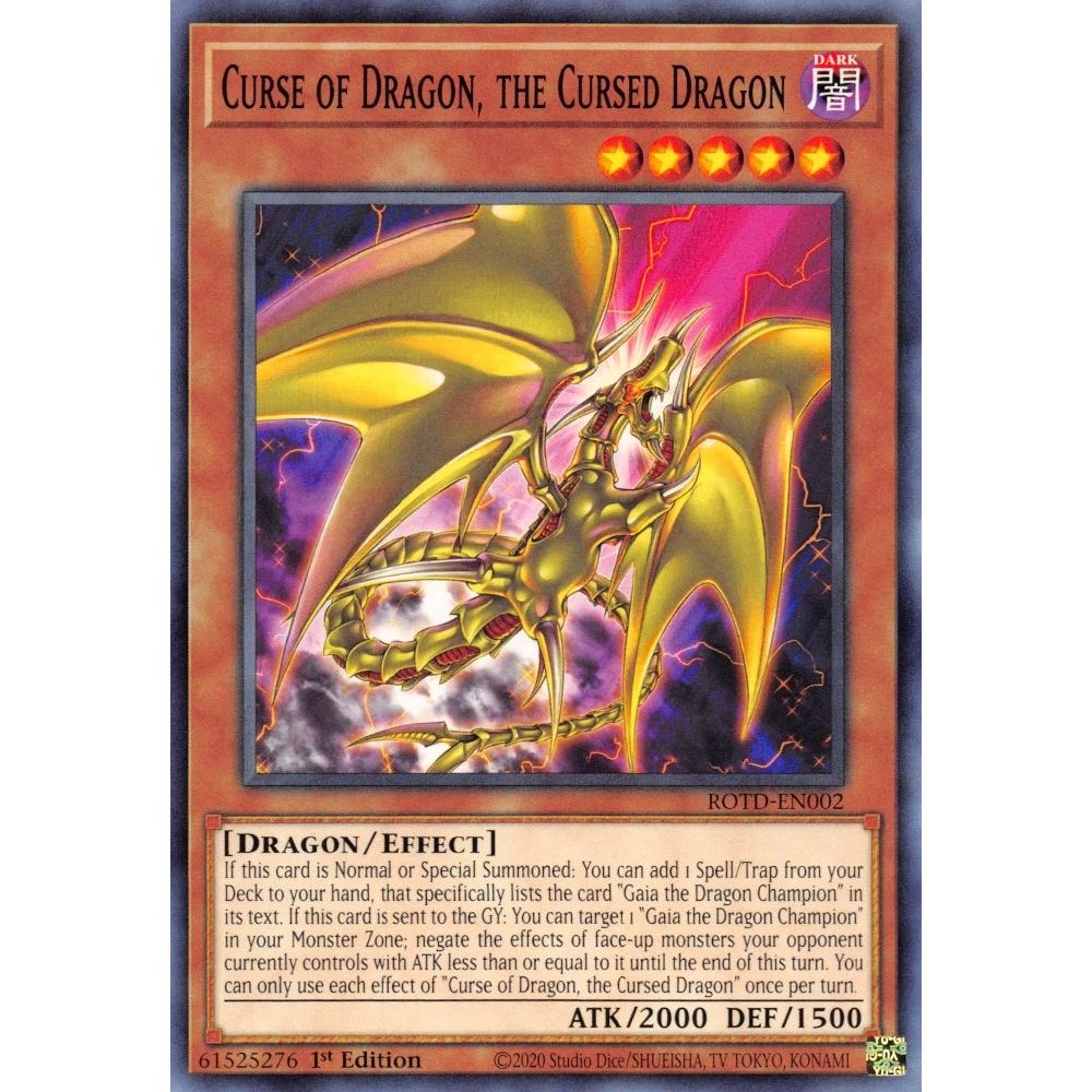 Image for Curse of Dragon, the Cursed Dragon (ROTD-EN002) (ROTD) - YuGiOh