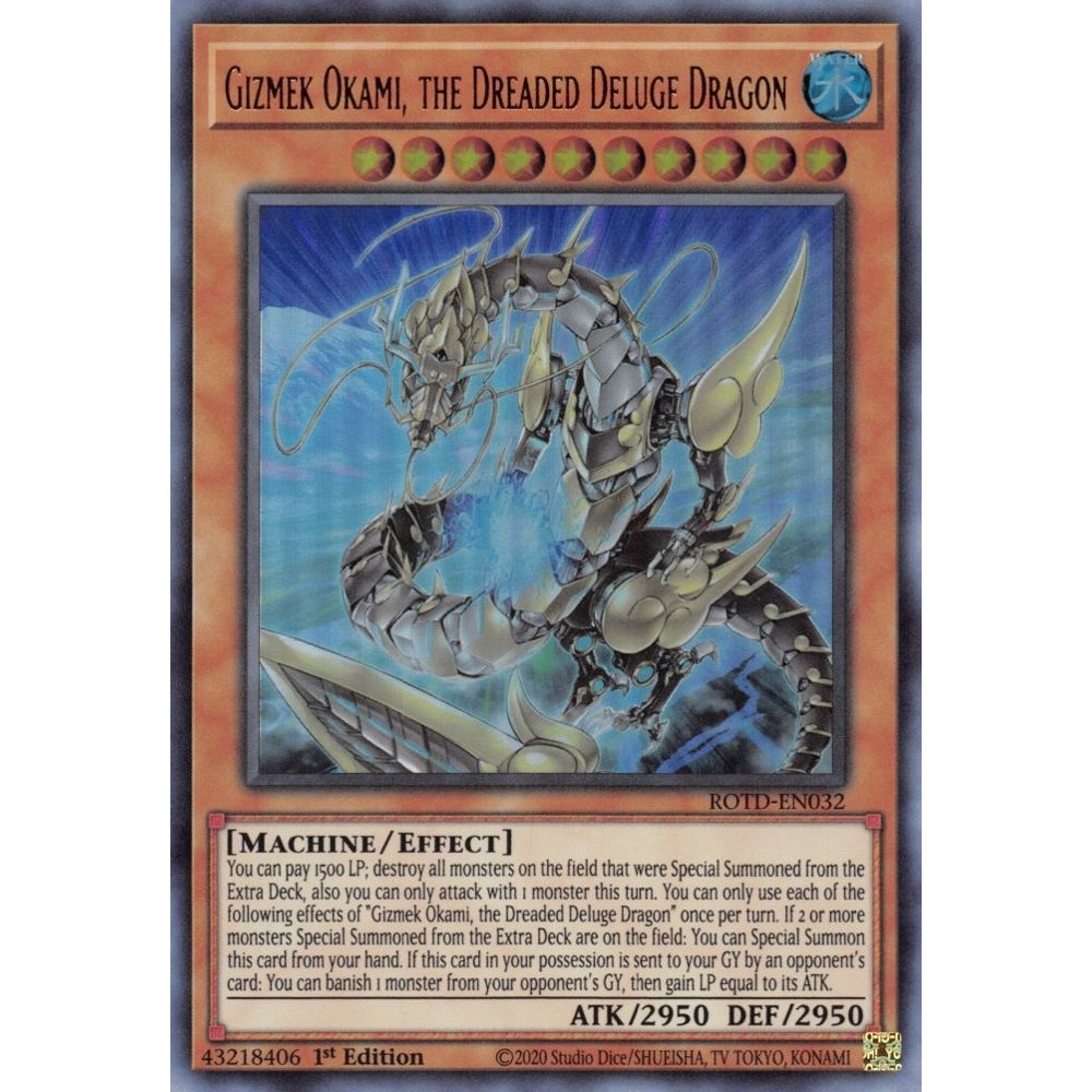 Image for Gizmek Okami, the Dreaded Deluge Dragon (ROTD-EN032) (ROTD) - YuGiOh