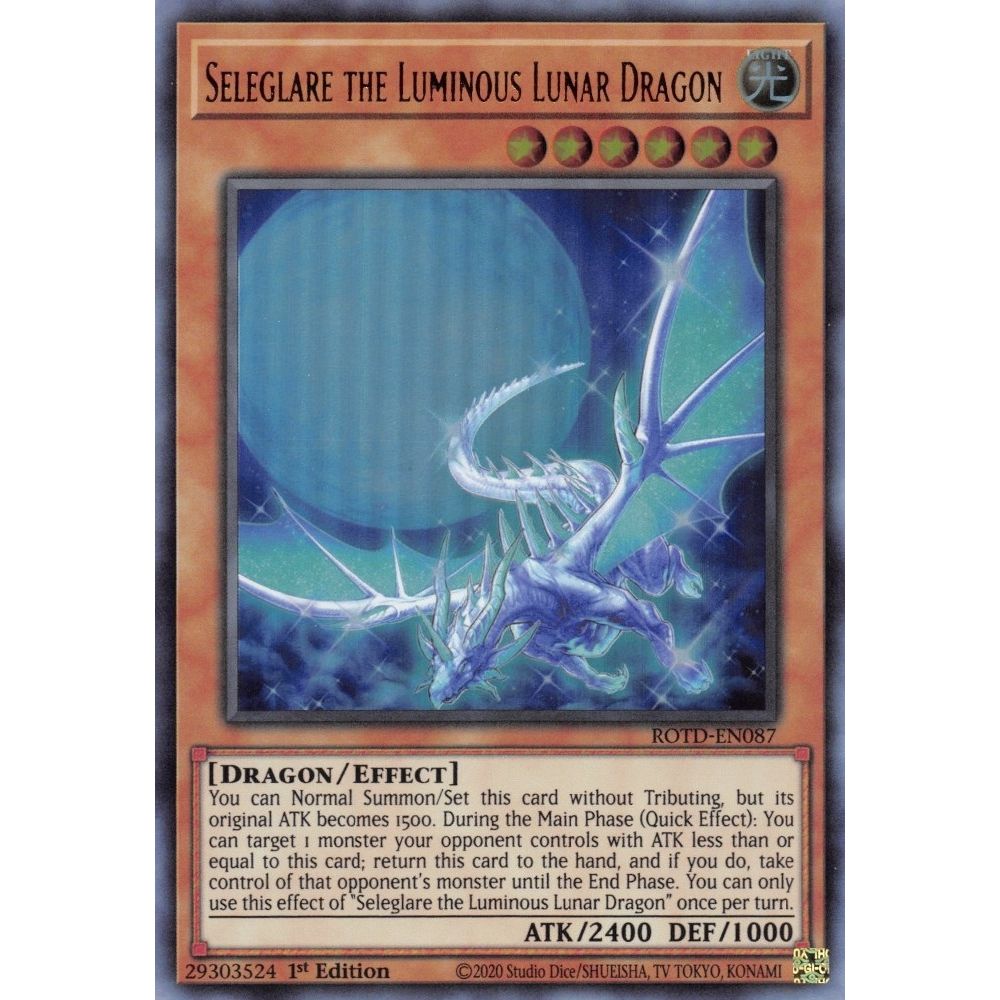Image for Seleglare the Luminous Lunar Dragon (ROTD-EN087) (ROTD) - YuGiOh