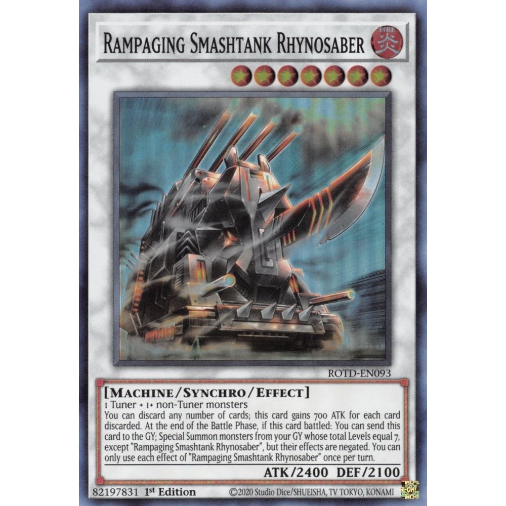 Image for Rampaging Smashtank Rhynosaber (ROTD-EN093) (ROTD) - YuGiOh
