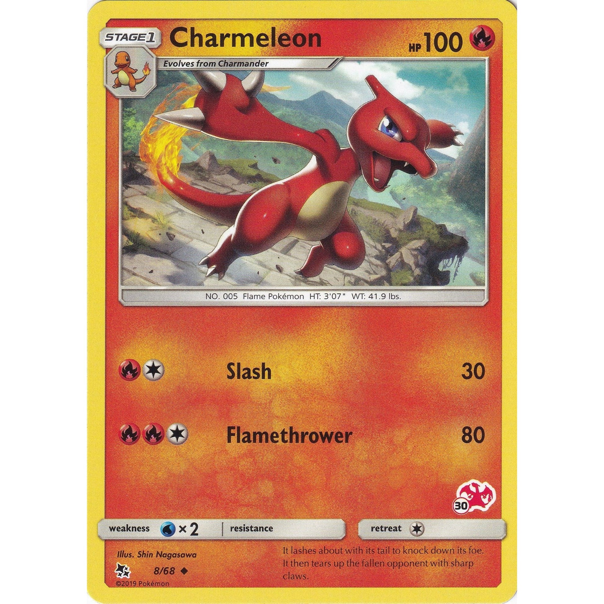 Image for Charmeleon - 8/68 (#30 Charizard Stamped) (008/068) (BTA) - Pokemon