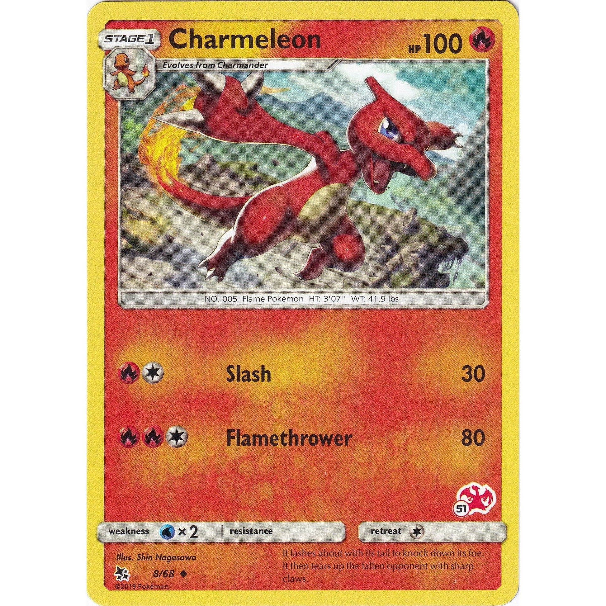 Image for Charmeleon - 8/68 (#51 Charizard Stamped) (008/068) (BTA) - Pokemon