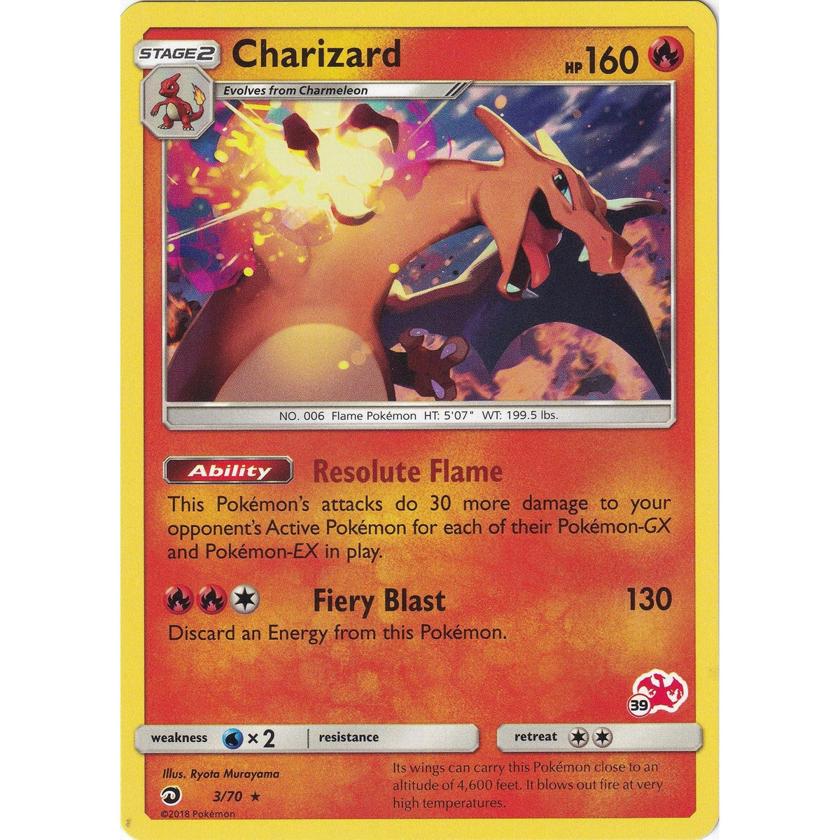Image for Charizard - 3/70 (#39 Charizard Stamped) (003/070) (BTA) - Pokemon