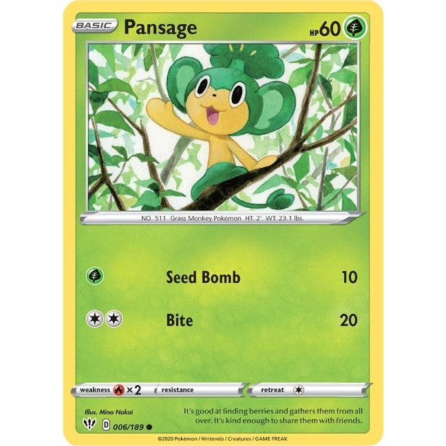 Image for Pansage (006/189) (SWSH03) - Pokemon
