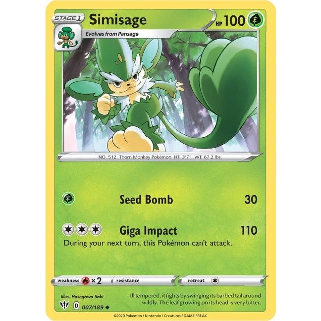 Image for Simisage (007/189) (SWSH03) - Pokemon